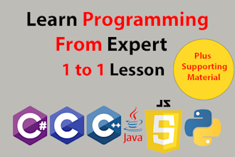teach you c, cpp, c sharp, java, javascript, and python to advance level