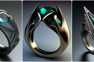 create customized 3d cad jewelry design rendering, animation