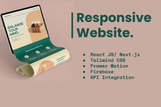 build interactive website with nextjs, tailwindcss, framer motion