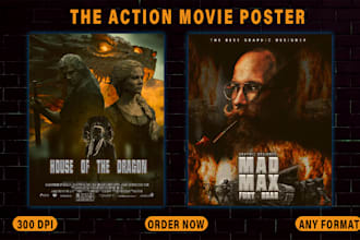 design action movie poster, film poster