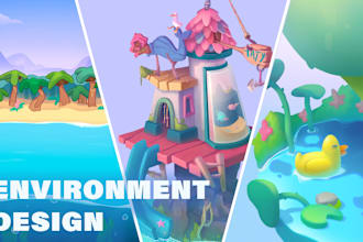 create 2d environment concept art, design, illustration for you