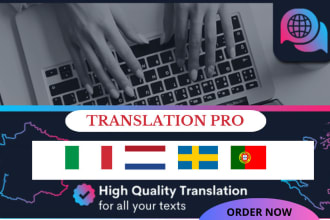 translate into swedish, portuguese, french, italian and dutch
