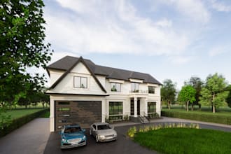 do 3d rendering architecture exterior model and interior design