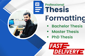design, edit, format thesis professionally in ms word