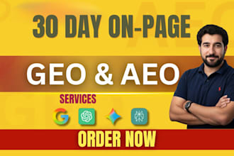 do monthly on page, GEO, aeo, and ai SEO optimization for top rankings