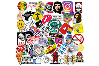 design custom hand drawn digital sticker for commercial use