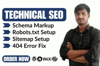 setup schema markup xml sitemap robots txt and fix technical SEO errors