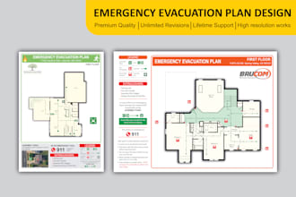 design for fire emergency exit and fire evacuation plan