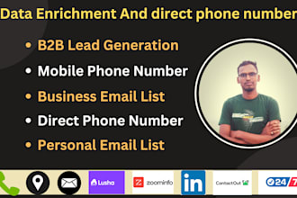 collect direct phone numbers, data enrichment, and lead generation