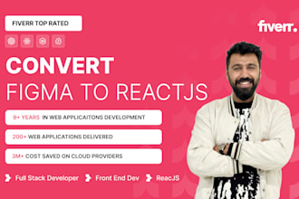 convert figma design to responsive react or next js website with tailwind CSS