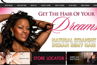 design hair extension shopify store, hair extension website