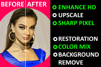 enhance, unblur, restoration, colorize, background remove photos