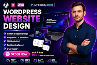 a modern wordpress business website using elementor