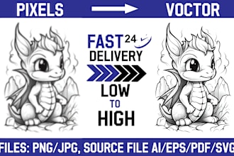 do vector tracing or convert low pixels image to high quality vectors quickly
