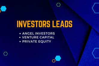 give angel, seed, venture capital, private investors leads from USA and europe