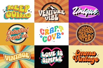 design custom retro vintage typography and font logo