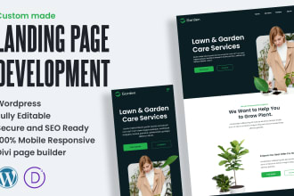 develop a modern landing page wordpress divi