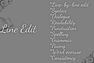line edit your fiction book