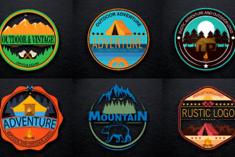 design vintage unique rustic stamp badge logo in 12 hrs