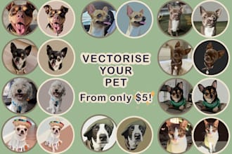 create a professional vector pet illustration