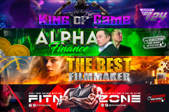 design an outstanding youtube banner and logo