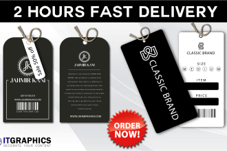 create clothing labels, hang tag, and clothing tags ready to print