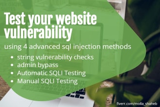 test your website vulnerability using 4 advanced sql injection methods
