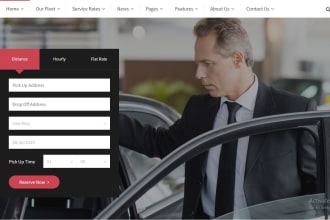 build chauffeur, limousine and taxi booking website reservation airport pickup