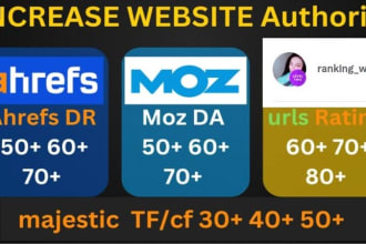 increase domain authority da domain rating dr 50,70 plus