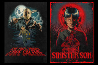 make vintage horror comic cover style