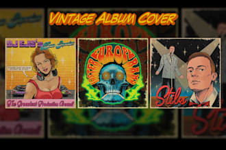 make vintage or retro album cover