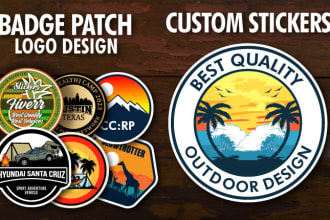 create custom stickers vintage badge patch circular round logo