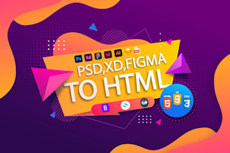 convert figma, ps, id, xd, ai to HTML, CSS, and bootstrap