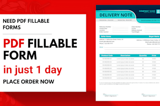 design professional PDF fillable forms within 1 day