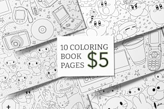 draw coloring book pages for children or adults
