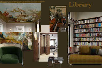 make shopping lists with moodboards and renderings for interiors