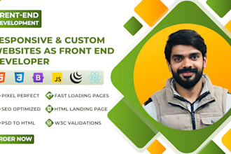 develop responsive and custom websites as front end developer