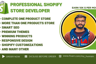 provide shopify store development, optimizing and customization service