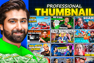 design attractive clickbait youtube cover and thumbnails