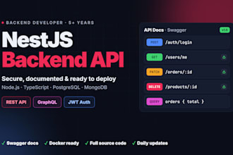 build a nestjs and node js backend with rest or graphql API