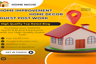 publish guest post on home improvement and real estate sites, dofollow backlink