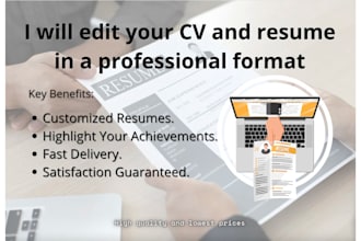 edit your CV and resume in a professional format