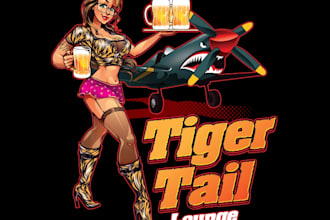 design satisfying existing aircraft and sexy girl logo