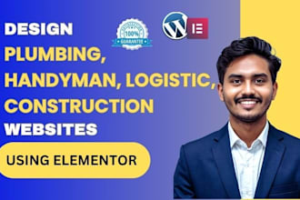 design plumbing, handyman, logistics, and construction website with elementor