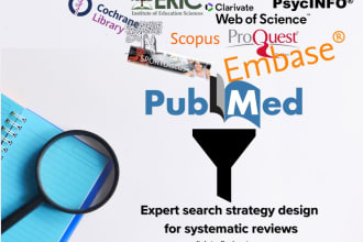 search in databases for systematic reviews, deduplicate and produce a report