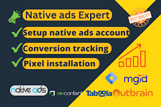 manage and setup native ads campaign for taboola, outbrain, and mgid platforms
