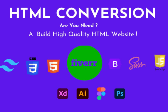 convert PSD to HTML  figma to HTML xd to HTML sketch to HTML