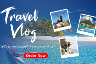 design your travel, vlog youtube video thumbnail in 24hrs