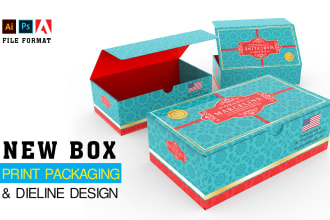 do new box print packaging and dieline design for business