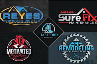 do property, mortgage, home, building, construction, real estate logo design